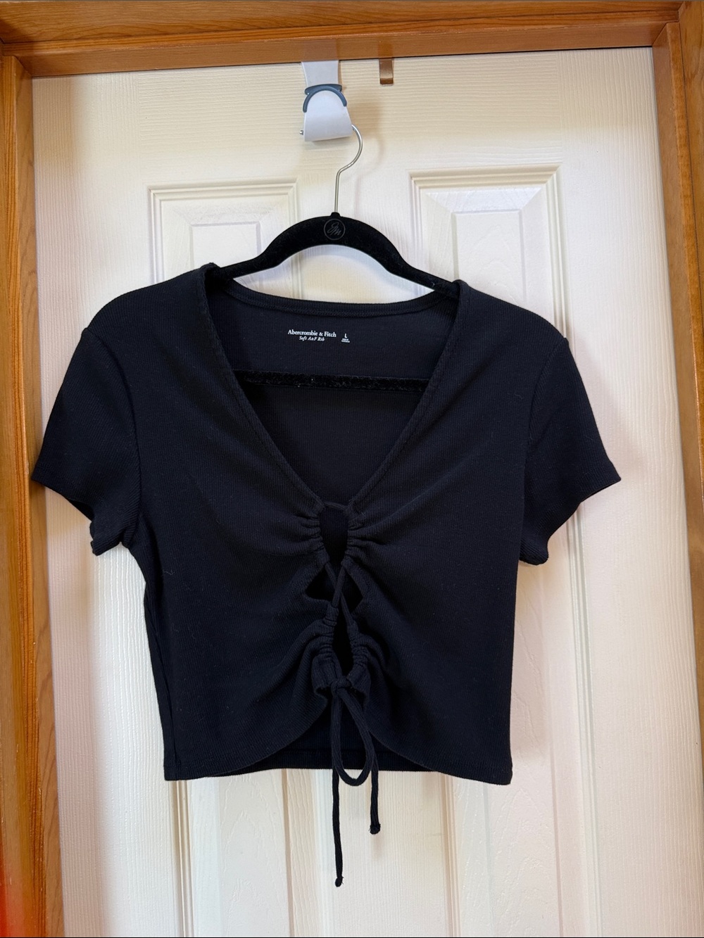 Abercrombie & Fitch Ribbed Tie Front Top